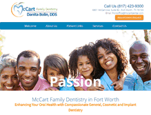 Tablet Screenshot of mccartdental.com